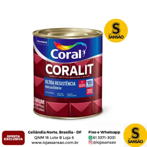 Esmalte Fosco Coralit Ultra Resistência- Coral Galão Galao branco 