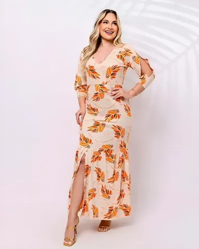 Vestido Longo Estampado Solicite nosso catálogo 