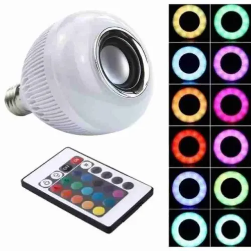 Lâmpada bluetooth musical led, controle 12w RGB
