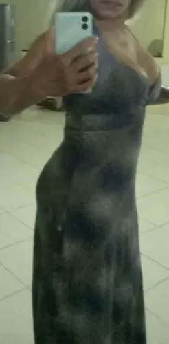 Vestido Longo Estampado em Malha 