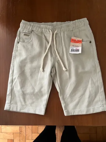 Short de tecido bege - Novo