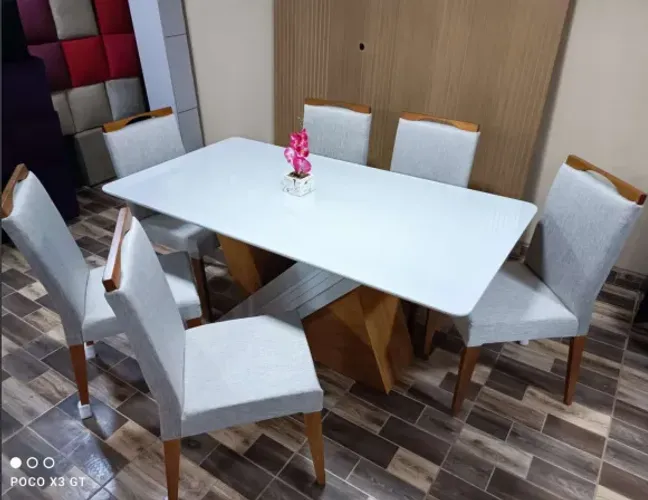 Conjunto Mesa Venus + 6 cadeiras Jaqueline **nova na caixa**
