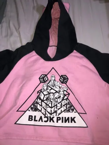 Moletom de frio Blackpink rosa cropped M