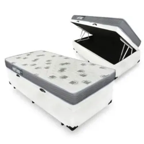 quarto cama bau solteio base bau +colchao ortobom