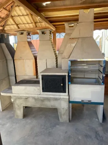 Fogão, forno e churrasqueira pré moldado de concreto (trio alvenaria)