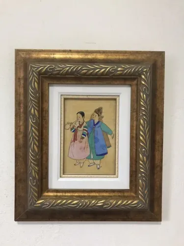 Quadro Crianças Orientais. Óleo sobre tela.