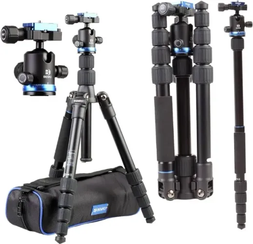 Tripé Benro Travel Alumínio Ifoto Fif19aib0 - 8kg - Vira Monopé