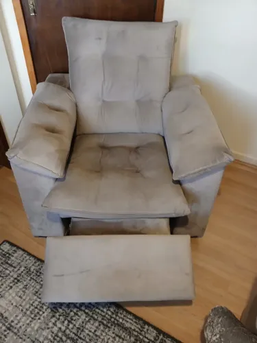 Poltrona Voltoline Turquesa Mecânica em Camurça 1.00M