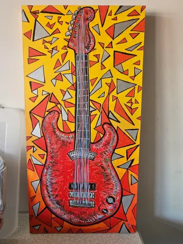Tela Original Vitor Rolim 50x100cm - Guitarra Elétrica 2009