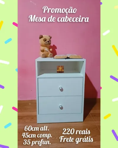 Promoção Mesa de Cabeceira 60cm! Frete Grátis!