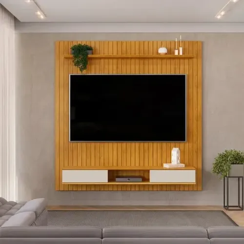 Painel para TV até 70 Lexus com Prateleira e Nicho - FAZEMOS ENTREGA!