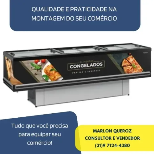 Ilha de Congelados 2,9M Gelopar Vidro Reto