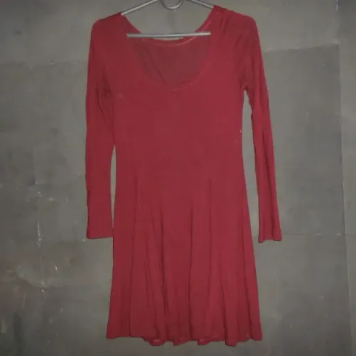 Vestido manga longa cor marrom liso Tam. P - (promocao liquidacao natal ano novo reveillon