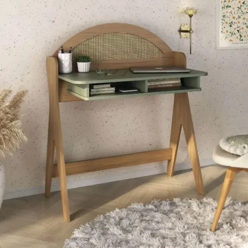"Beleza e Versatilidade: Penteadeira Cecília Orgânica 90cm em 100% MDF com Nicho Integrado