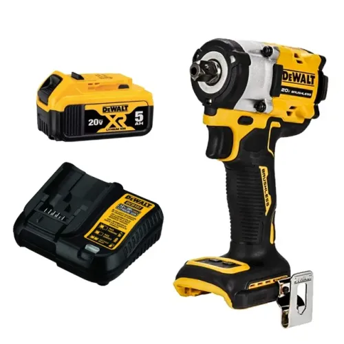 KIT CHAVE DE IMPACTO 20V XR 1/2 BRUSHLESS S/ BATERIA + BATERIA MAX LI-ION 20V 5 Ah + CARR