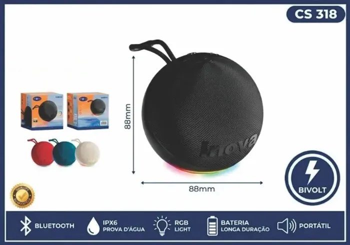CAIXA DE SOM REDONDA IPX6