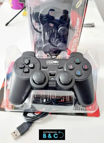 Controle USB para PC e PS2 - Novo