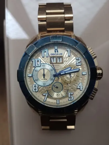 Relógio seculus upper dourado