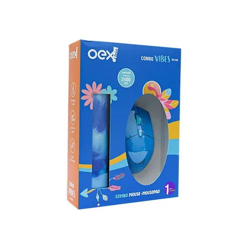 Combo Mouse Mousepad Gamer OEX Vibes MC-200