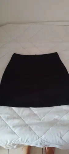 Mini saia alfaiataria preta cintura alta P