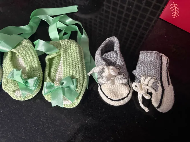Sapato de crochê para bebê 