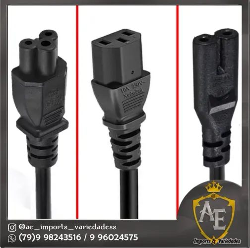 Cabo de força para TV , computador vídeo game etc