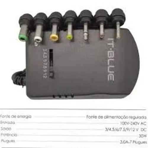 Fonte de alimentação regulada 7 plugues