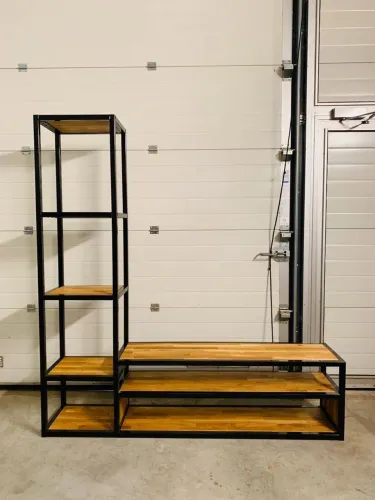 Rack e Estante de Aço e Madeira Industrial