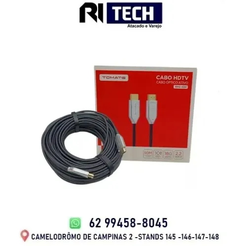 Cabo Hdmi 2.0 60hz Fibra Óptica 50 Metros 4k Alta Definição