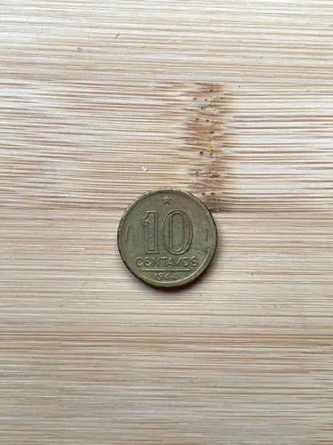 Moedas 10 centavos 1944 e 1945 com e sem sigla
