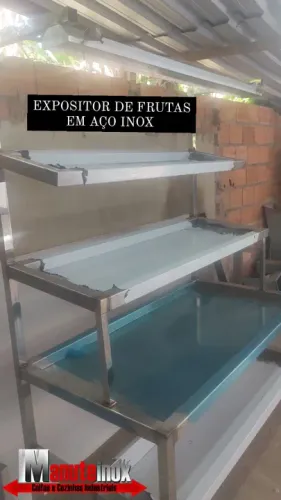 Estante hortifruti em aço inox mobiliário industrial inoxidável