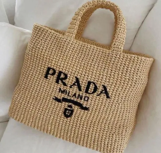 Bolsa Prada Milano de Palha Original Moda Praia 