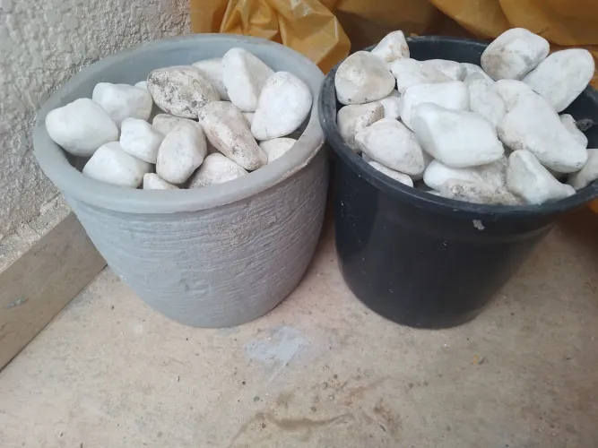 20 kg Pedra branca dolomita Seixo para Jardim número 3 à4