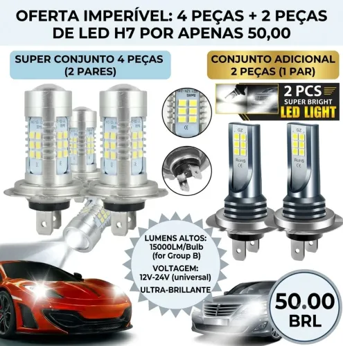 3 pares lâmpada de led