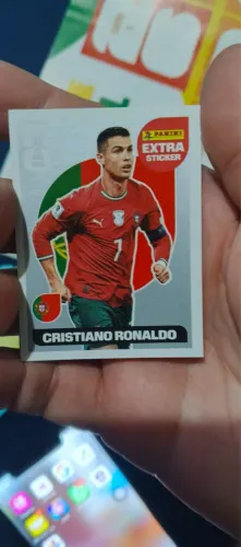 Figurinha extra sticker panini Cristiano Ronaldo prata