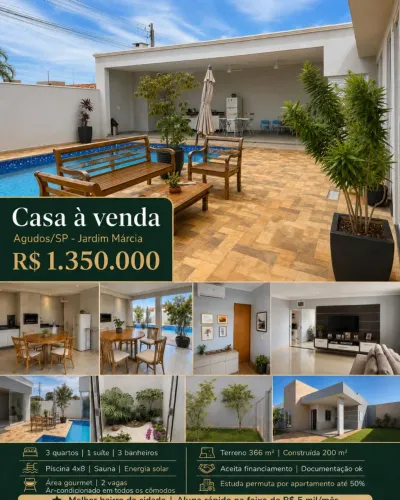 OPORTUNIDADE CASA EM AGUDOS | Toda Climatizada com Piscina, Sauna e Energia Solar