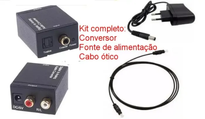 Adaptador de áudio digital para analógico - Completo! - Bairro Vale do Ipê