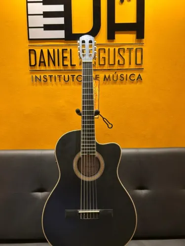 Violão Eletroac Tagima Cartagena Bks Cor Preto satín Material do diapasão Okoume