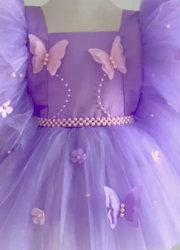 Vestido Infantil 1 ano JARDIM DAS BORBOLETAS