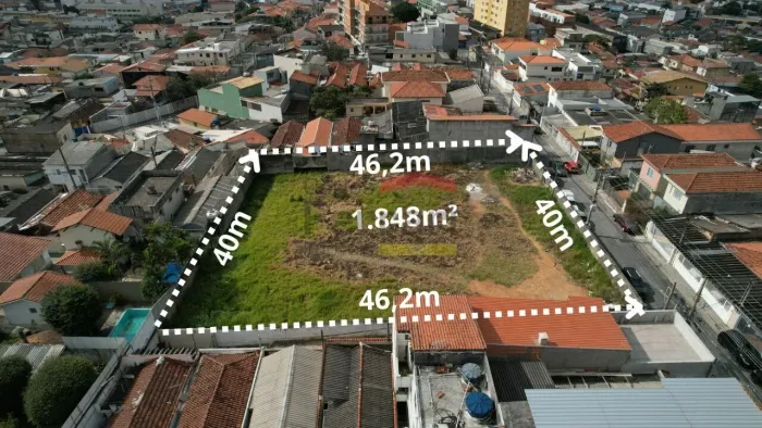 Terreno Plano à Venda com 1.848m² na Vila Mazzei - 40 Metros de Frente - Estuda Permuta