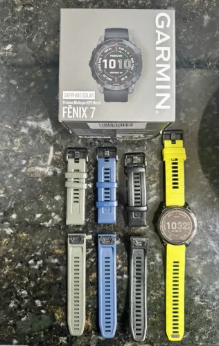 Relógio Garmin Fênix 7 Sapphire Solar Titanium