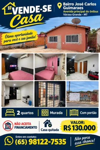 Vendo casa no Res. José Carlo Guimarães 