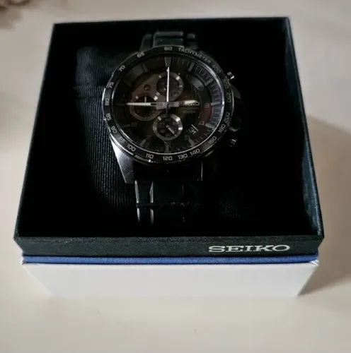 Relogio seiko cronógrafo preto