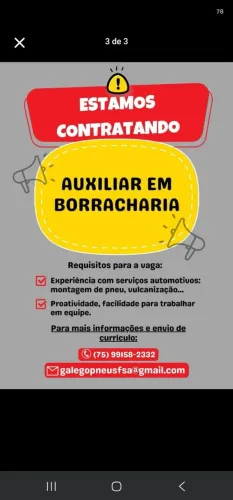 Vaga para auto center, alinhamento e balanceamento 
