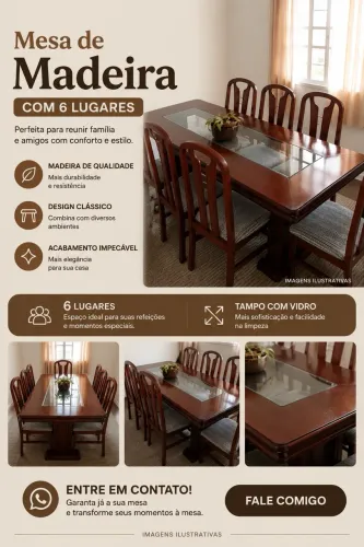 Mesa de seis lugares 