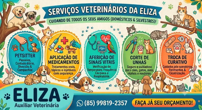 SERVIÇOS PETSITTER E AUXILIAR VETERINÁRIA 