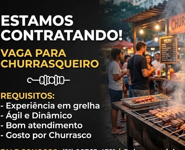 Vaga para churrasqueiro em marechal Hermes 