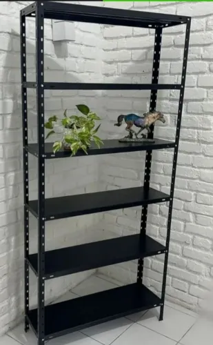 ESTANTE DE AÇO - 6 PRATELEIRAS 28 CM PRETO