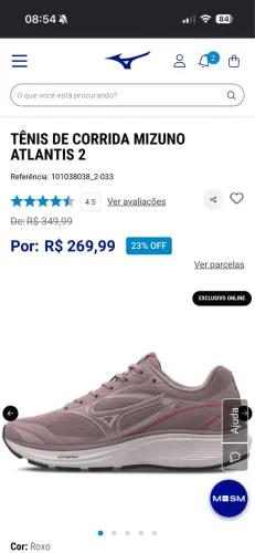 Tênis de corrida mizuno Atlantis 2