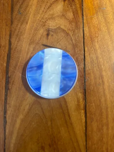Botão Azul E Branco de 44,90mm. Bequinho. Cód: 007